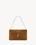 SAINT LAURENT CASSANDRE XXL pouch on chain in suede