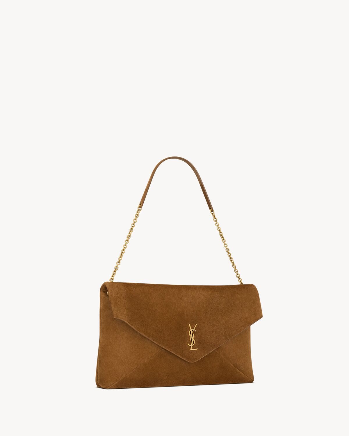 SAINT LAURENT CASSANDRE XXL pouch on chain in suede