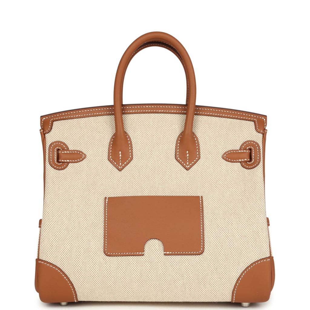 Hermès Birkin 25 Cargo Ecru-Beige Toile H and Gold Swift Palladium Hardware