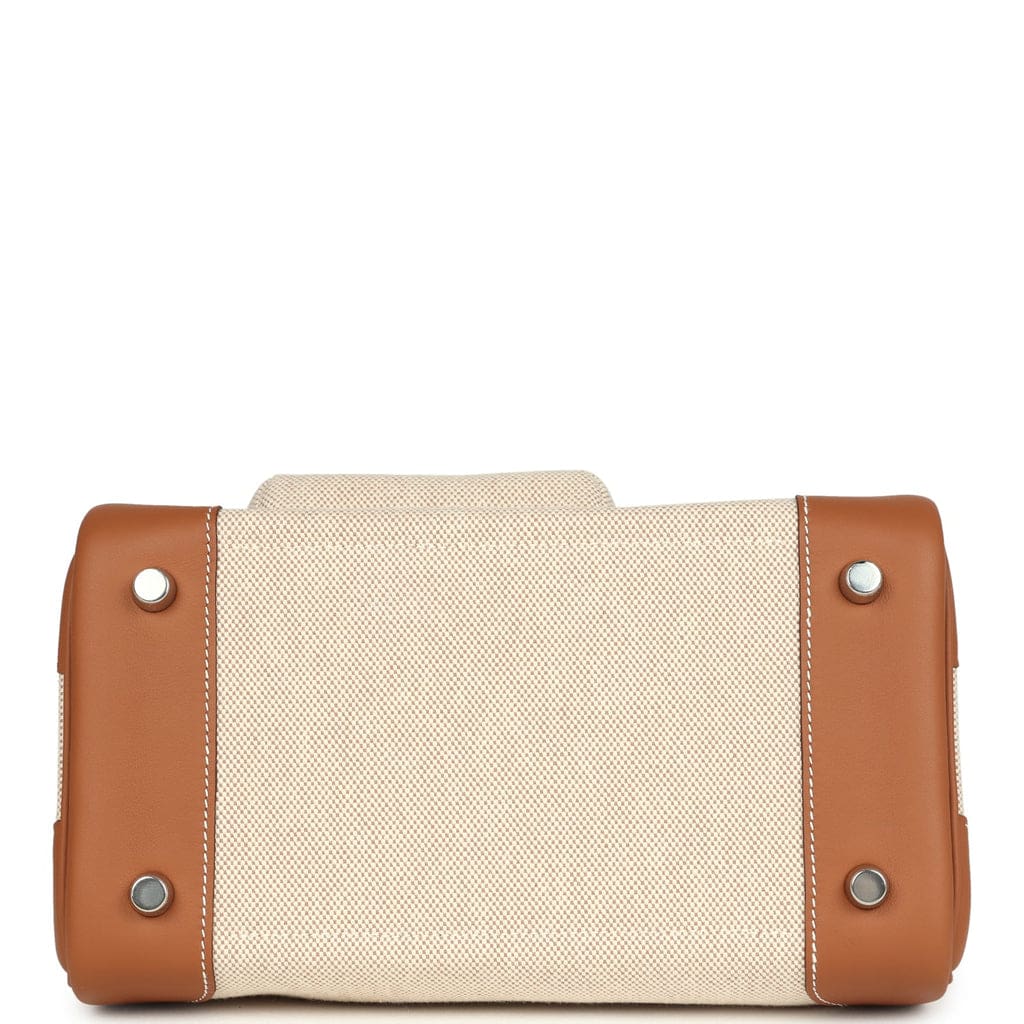 Hermès Birkin 25 Cargo Ecru-Beige Toile H and Gold Swift Palladium Hardware