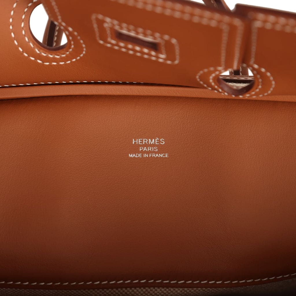 Hermès Birkin 25 Cargo Ecru-Beige Toile H and Gold Swift Palladium Hardware