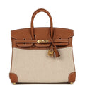 Hermès Birkin 25 Ecru and Gold Toile H Canvas and Gold Swift Gold Hardware