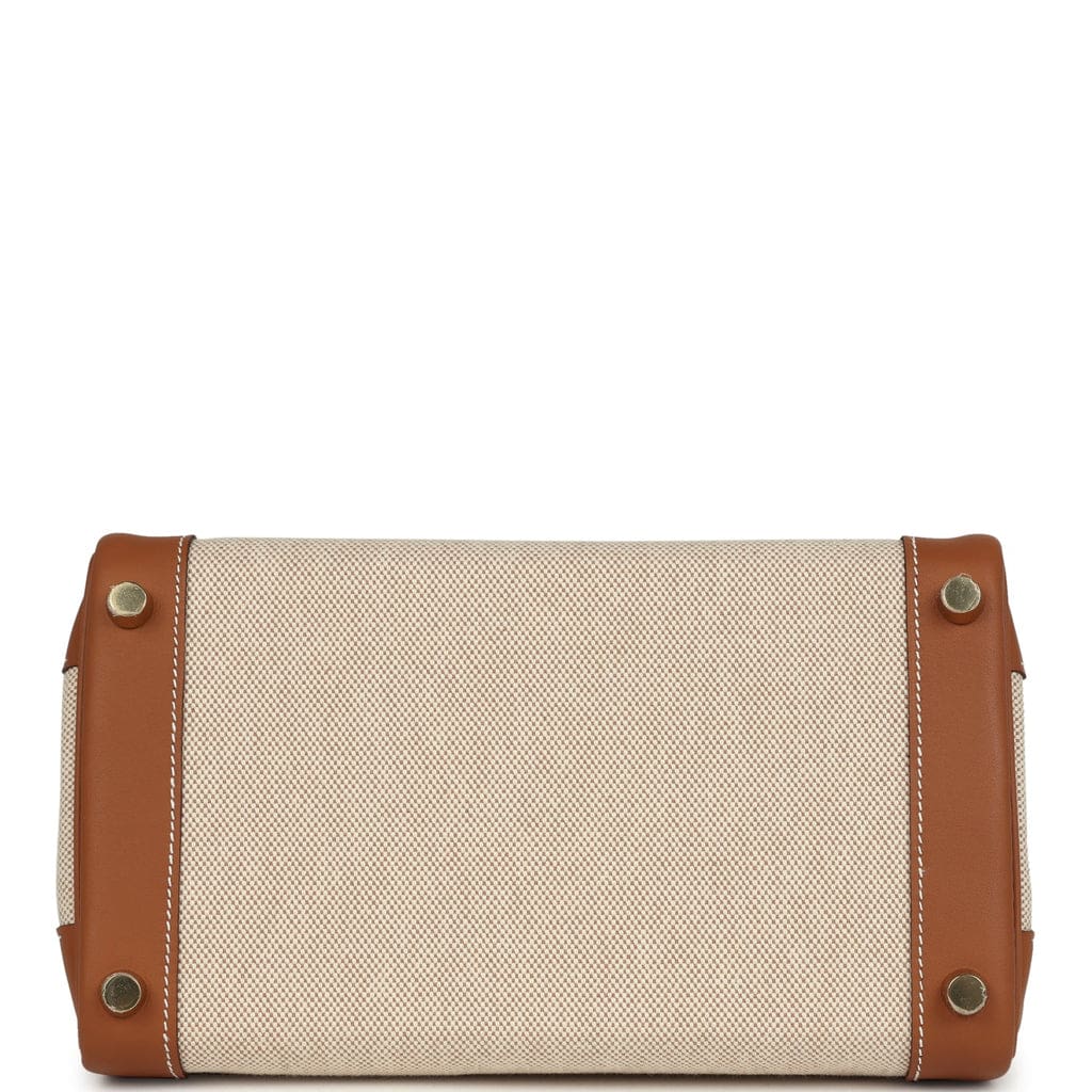 Hermès Birkin 25 Ecru and Gold Toile H Canvas and Gold Swift Gold Hardware