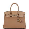 Hermès Birkin 30 Chai Matte Alligator and Togo Touch Permabrass Hardware
