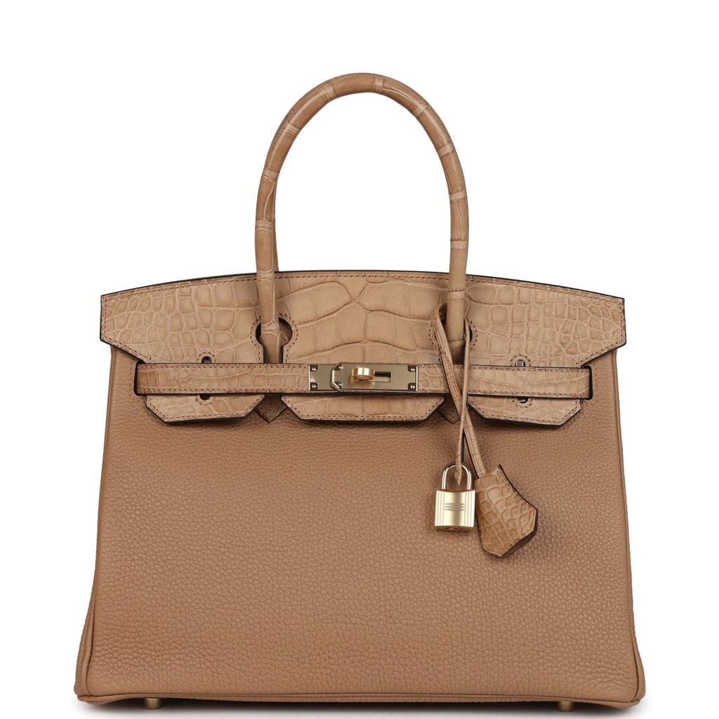 Hermès Birkin 30 Chai Matte Alligator and Togo Touch Permabrass Hardware