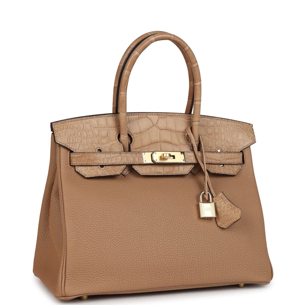 Hermès Birkin 30 Chai Matte Alligator and Togo Touch Permabrass Hardware