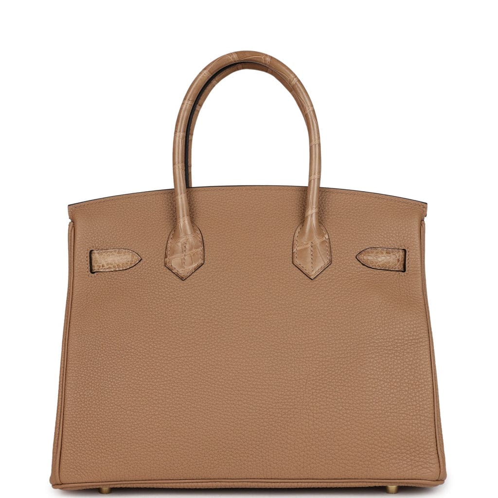 Hermès Birkin 30 Chai Matte Alligator and Togo Touch Permabrass Hardware