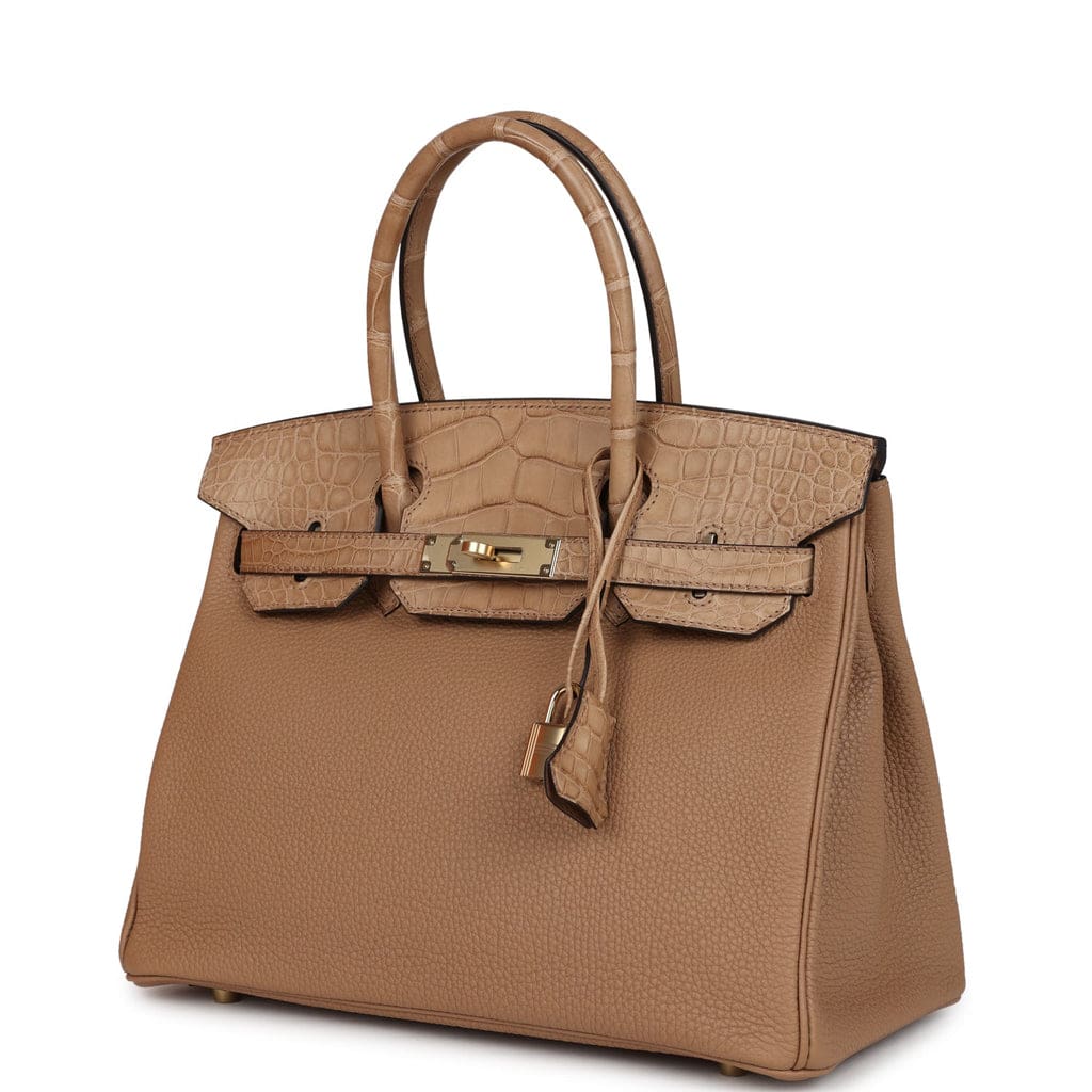 Hermès Birkin 30 Chai Matte Alligator and Togo Touch Permabrass Hardware