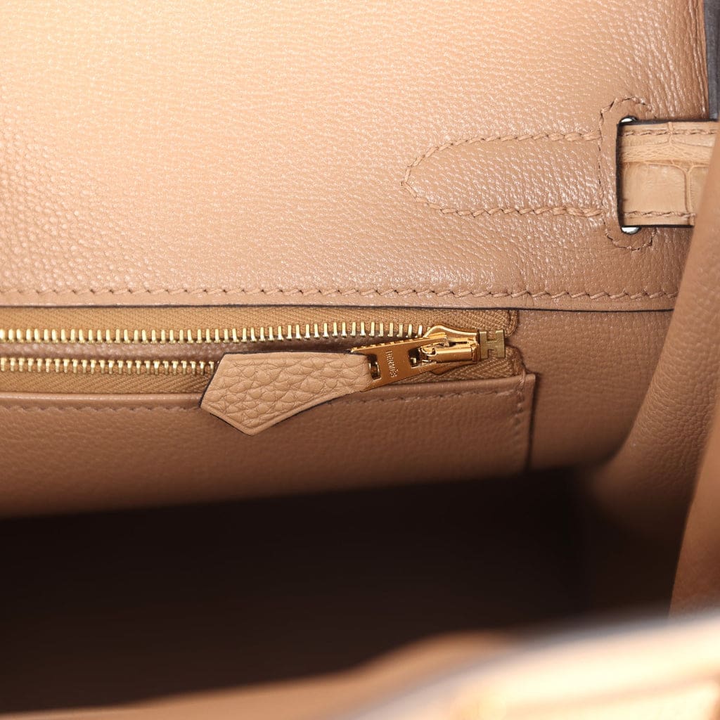 Hermès Birkin 30 Chai Matte Alligator and Togo Touch Permabrass Hardware