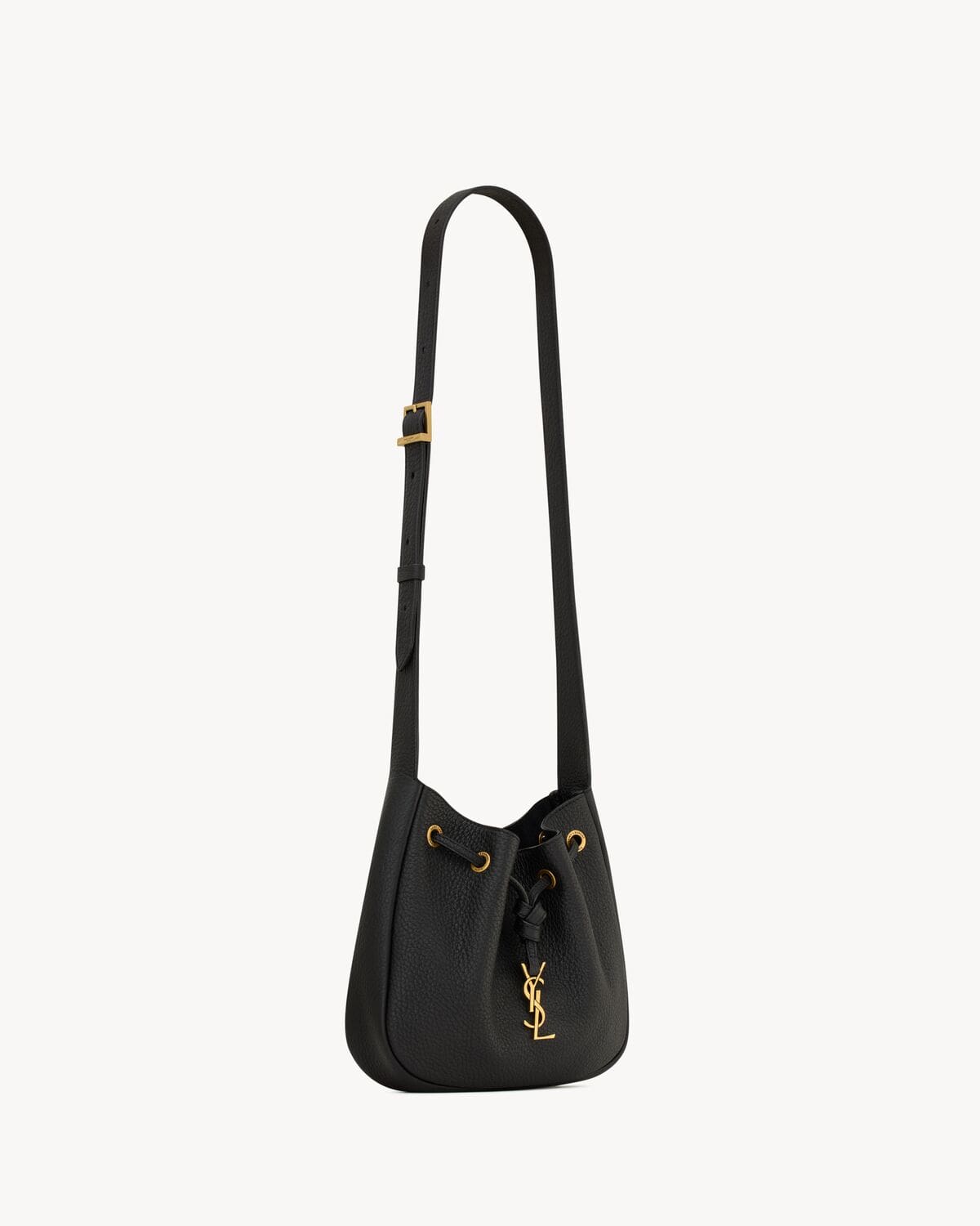 SAINT LAURENT PARIS VII mini hobo in grained leather