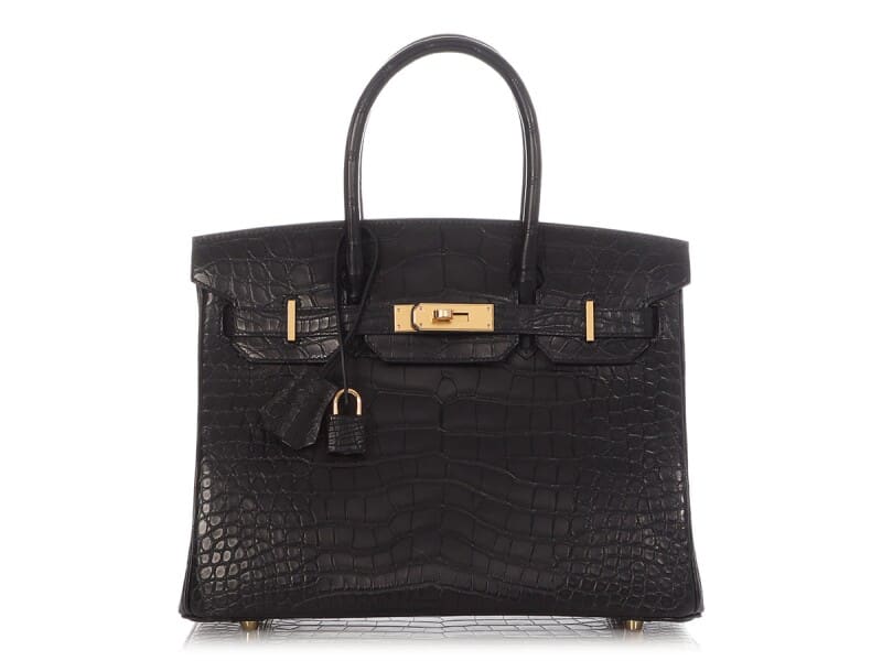 Hermès Black Matte Alligator Birkin 30 Gold Hardware