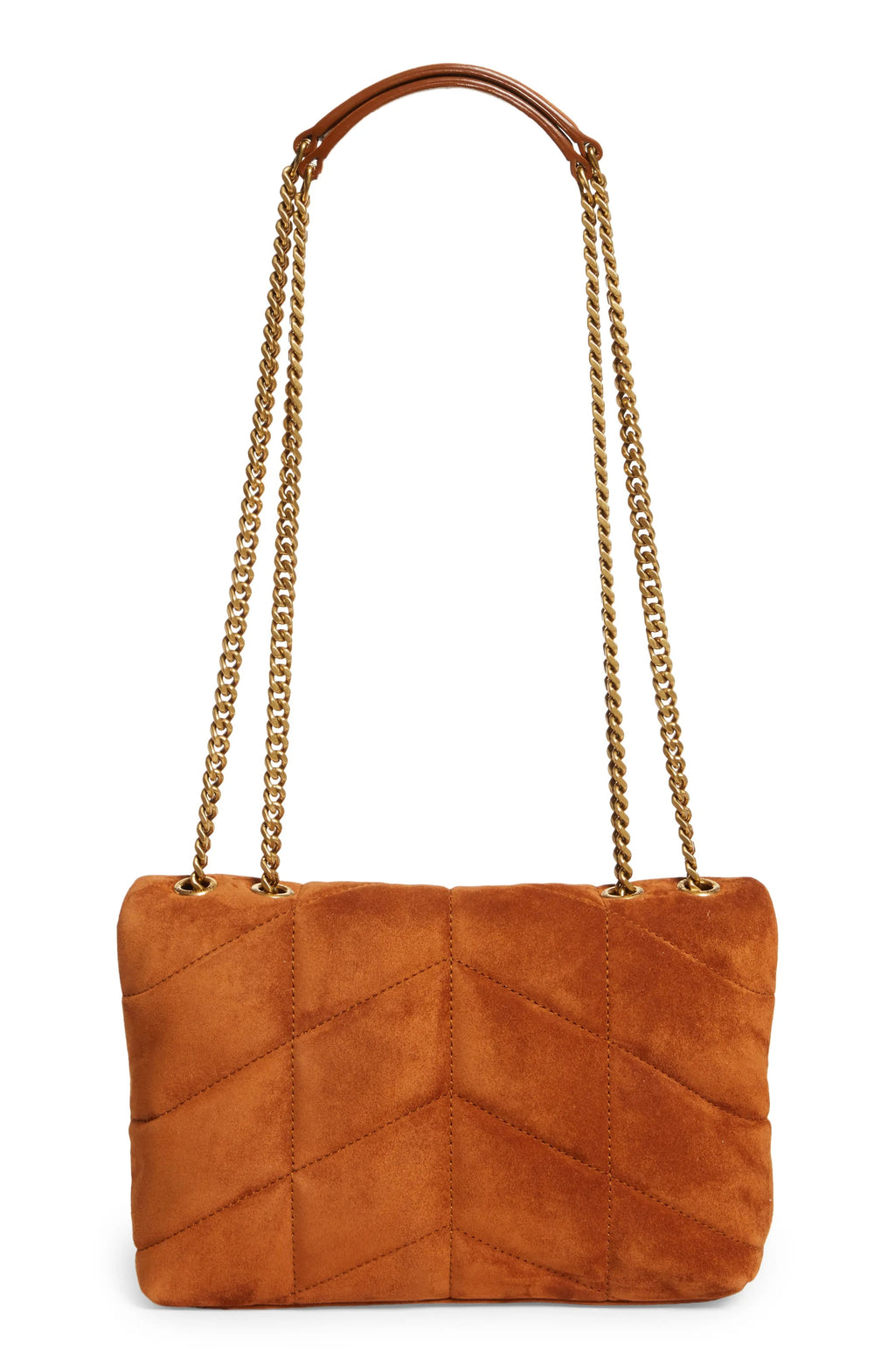 SAINT LAURENT Puffer Toy Suede Crossbody Bag