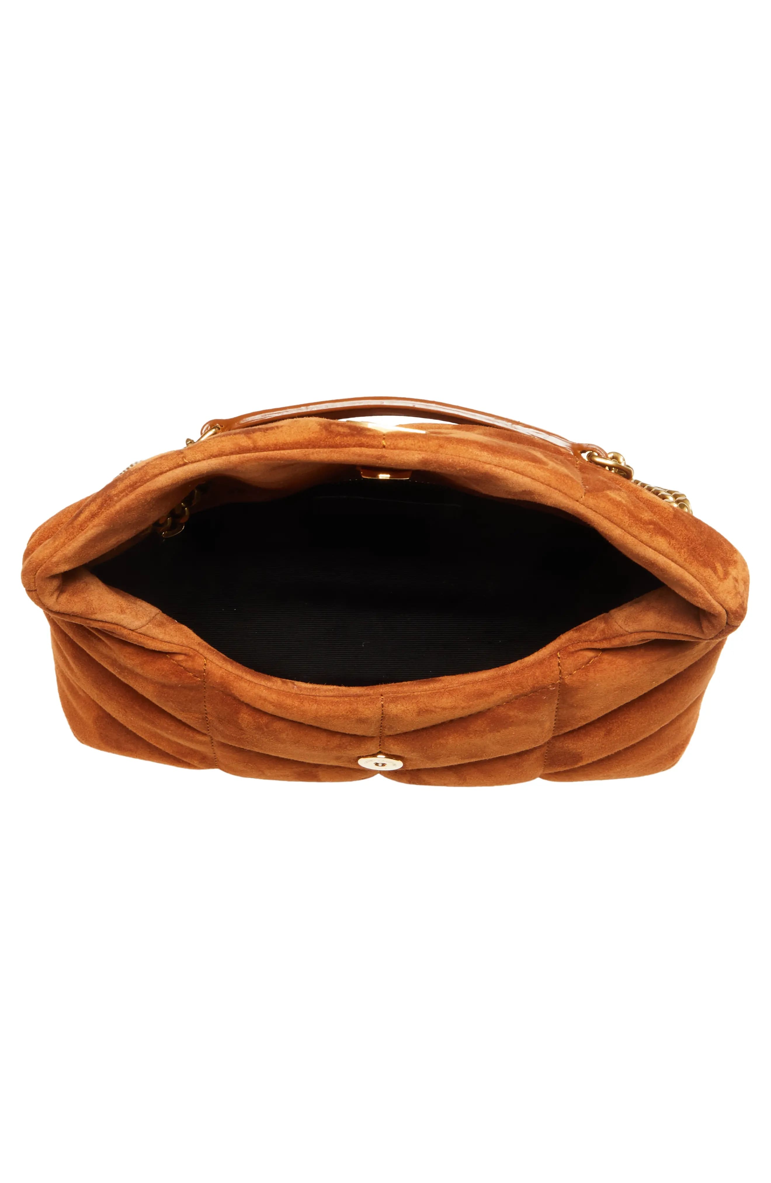 SAINT LAURENT Puffer Toy Suede Crossbody Bag