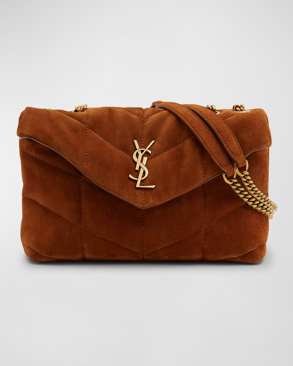 SAINT LAURENT Puffer Toy Suede Crossbody Bag