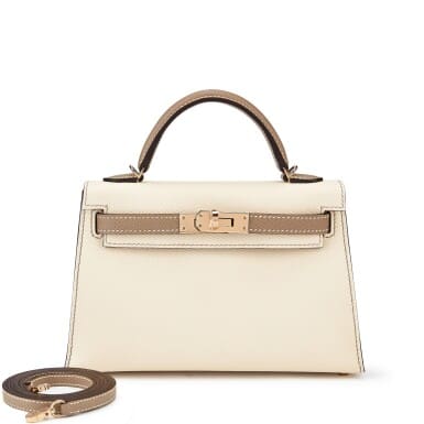 Hermès Nata and Etain Epsom Mini Kelly II 20 HSS Permabrass Hardware
