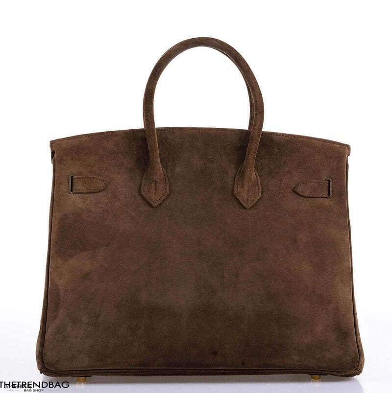 Hermès Birkin 35 Chocolate Veau Doblis Suede with Gold Hardware