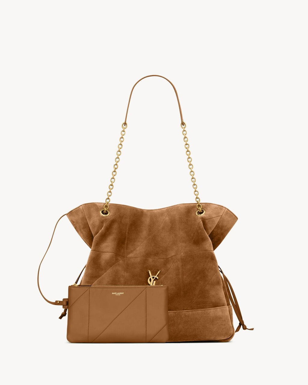 SAINT LAURENT JAMIE SHOPPING in suede-CARAMEL COGNAC