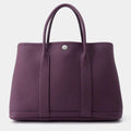 HERMÈS  Garden Party TPM 30 Cassis Negonda Leather Tote Bag