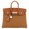 HERMÈS Touch Birkin Bag Gold Togo with Matte Alligator with Palladium Hardware