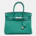 HERMÈS Vert Vertigo Togo Leather Palladium Finish Birkin 30 Bag