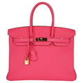Hermes Birkin 25 Bag Pink Rose Lipstick Togo Gold Hardware