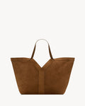 SAINT LAURENT Y tote in suede DARK CARAMEL COGNAC