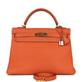 Hermès Kelly Retourne 32 Orange Togo Gold Hardware