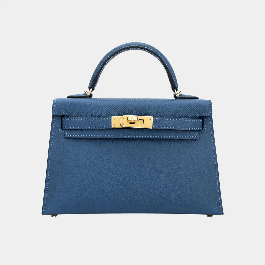 HERMÈS Kelly Mini 20 Epsom Deep Blue