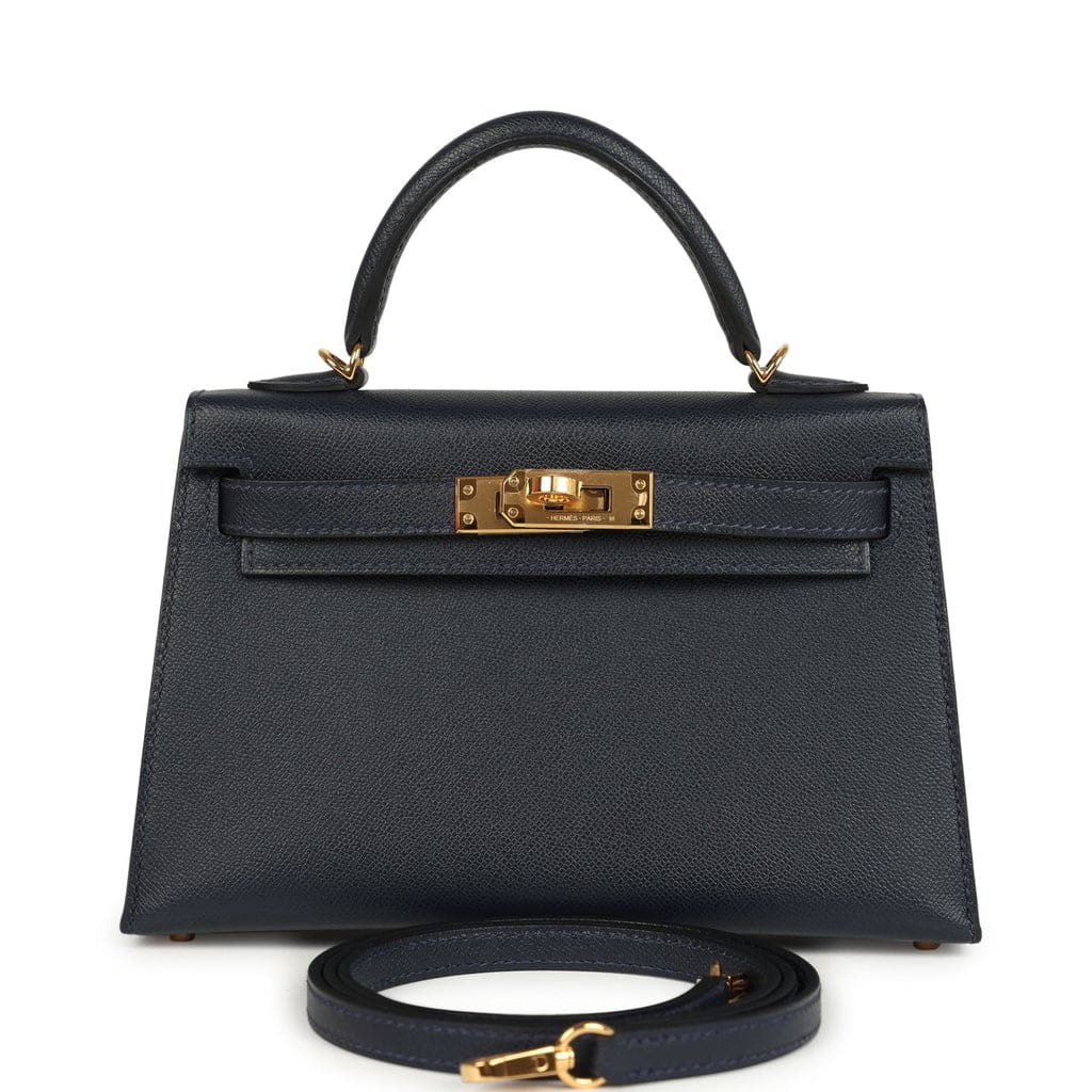 Hermès Kelly Sellier 20 Bleu Nuit Madame Gold Hardware