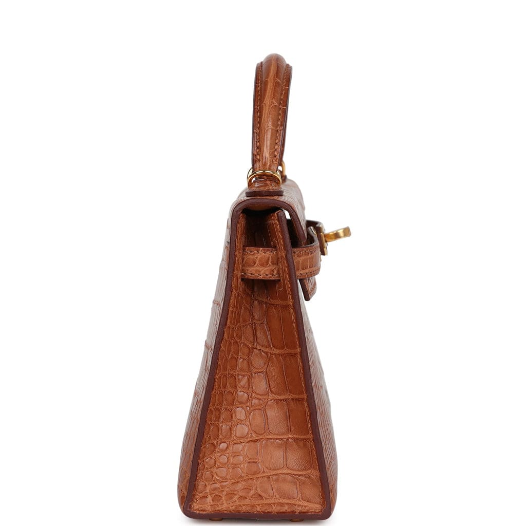 Hermès Kelly Sellier 20 Gold Matte Alligator Gold Hardware