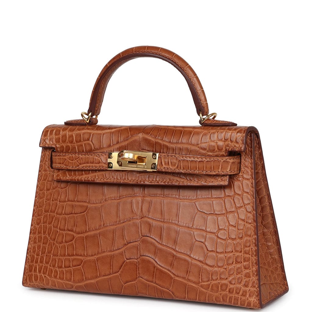 Hermès Kelly Sellier 20 Gold Matte Alligator Gold Hardware