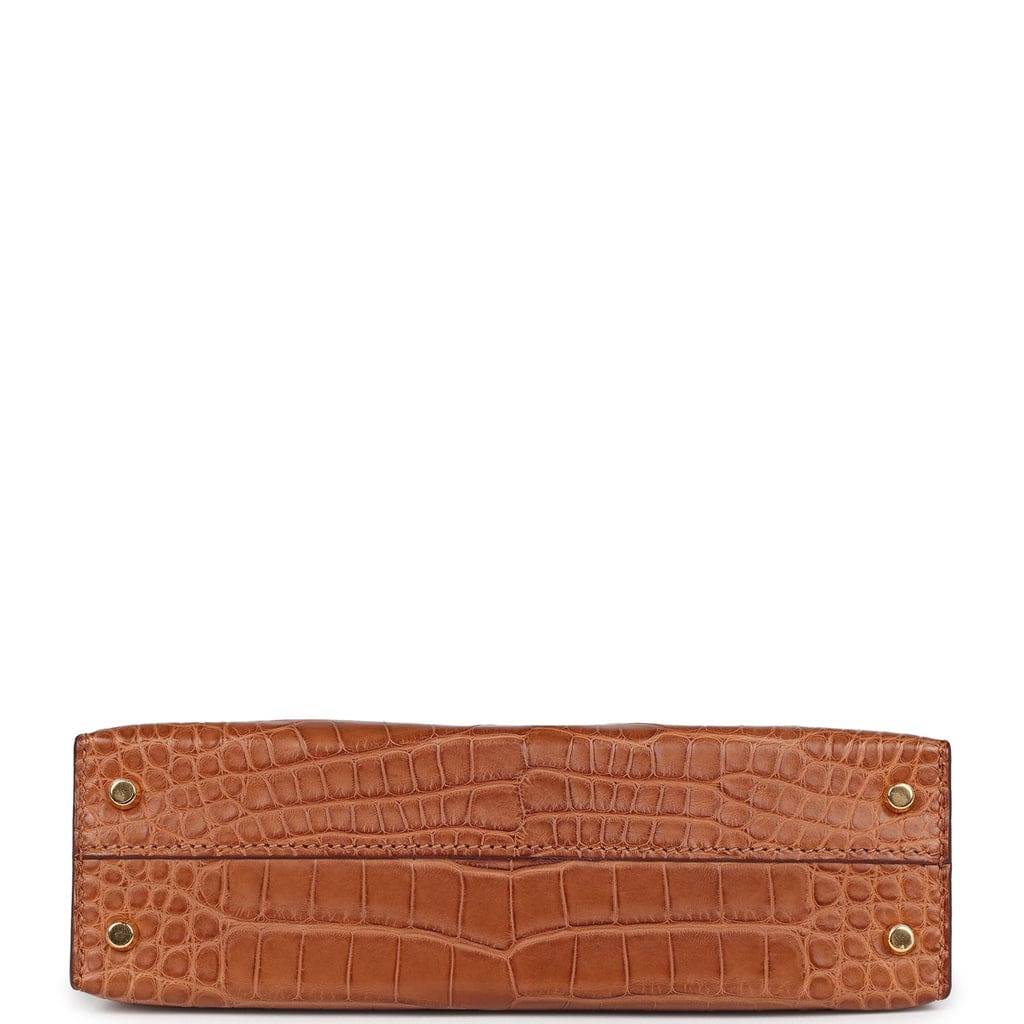 Hermès Kelly Sellier 20 Gold Matte Alligator Gold Hardware