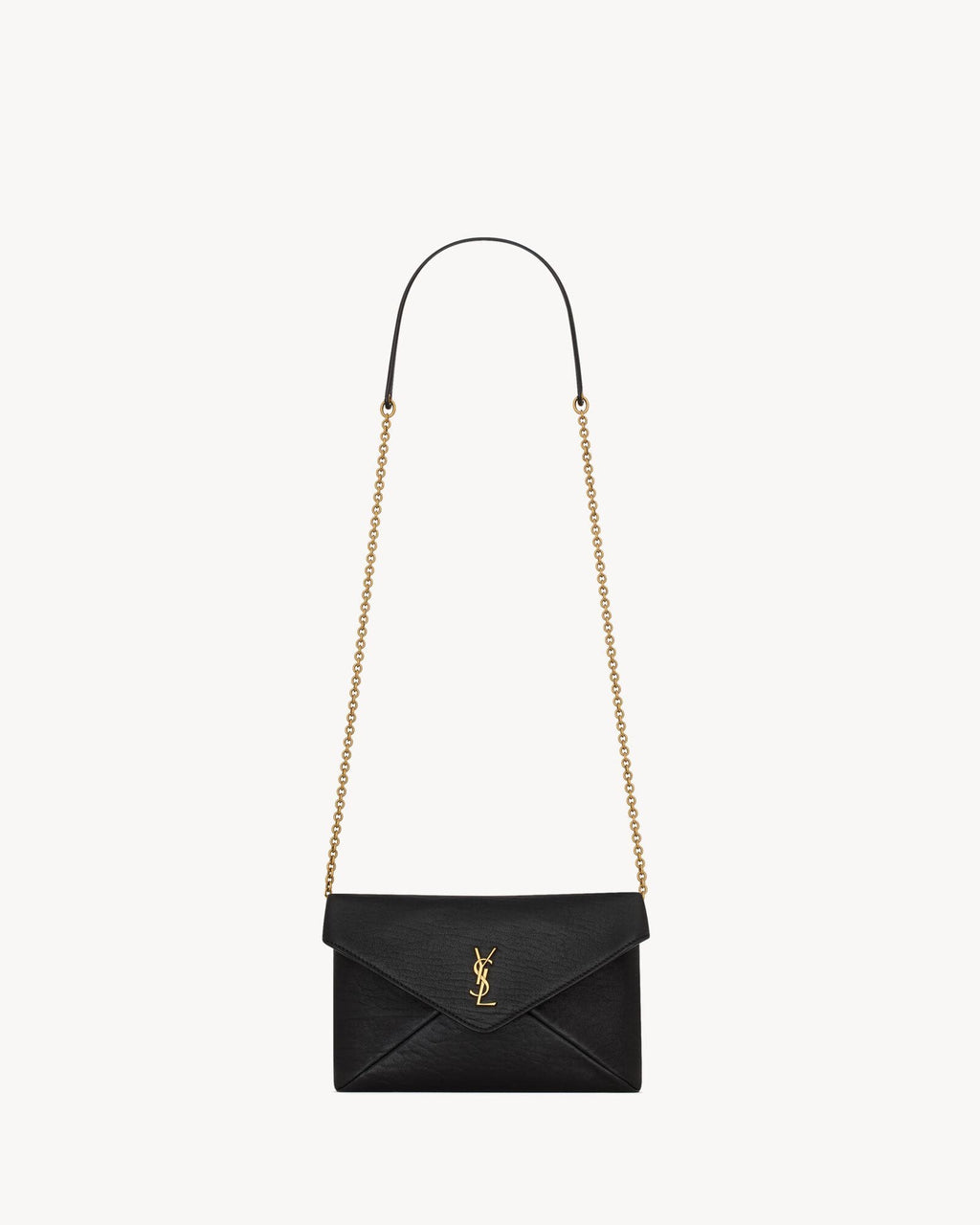 SAINT LAURENTLE CASSANDRE Leather Chain Clutch Bag