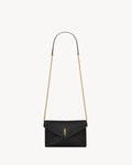 SAINT LAURENTLE CASSANDRE Leather Chain Clutch Bag
