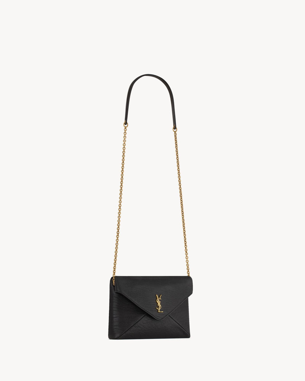 SAINT LAURENTLE CASSANDRE Leather Chain Clutch Bag