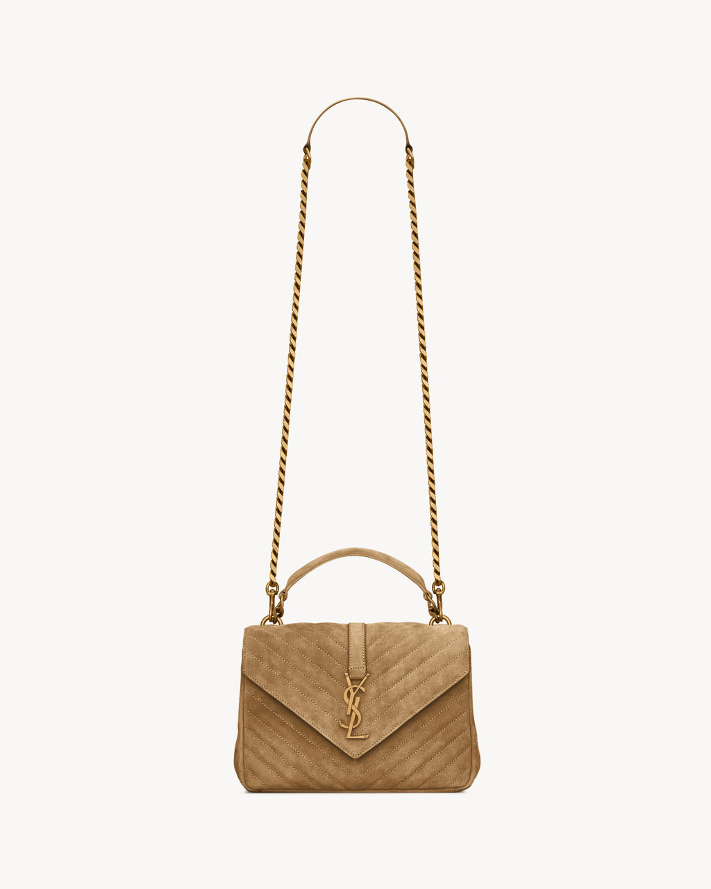 SAINT LAURENT COLLEGE MEDIUM IN QUILTED SUEDE