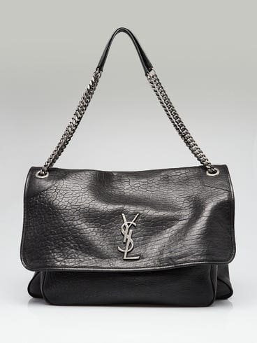 【Master-quality】Saint Laurent Black Pebbled Leather XL Nikki Bag