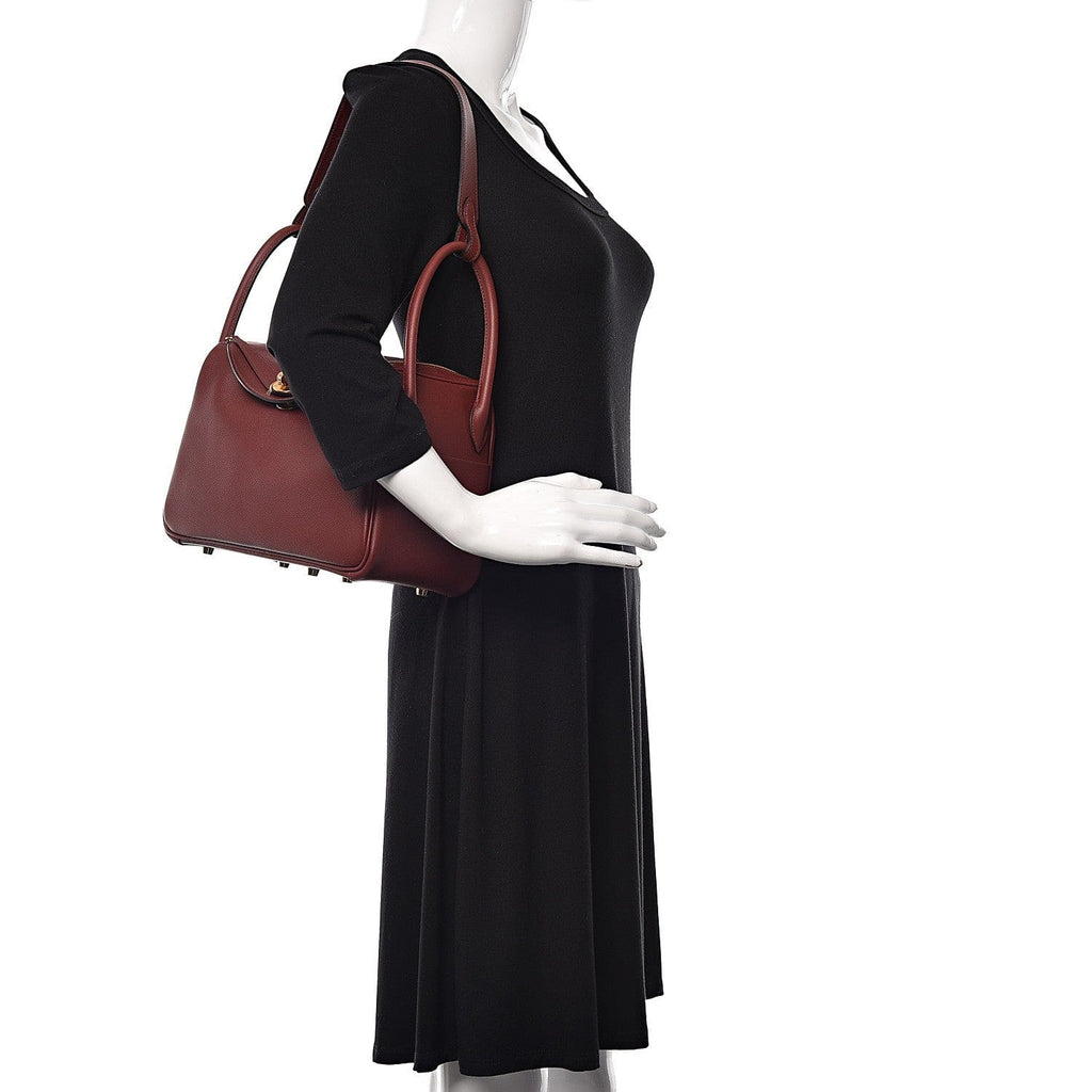 HERMES Evercolor Lindy 26 Rouge H