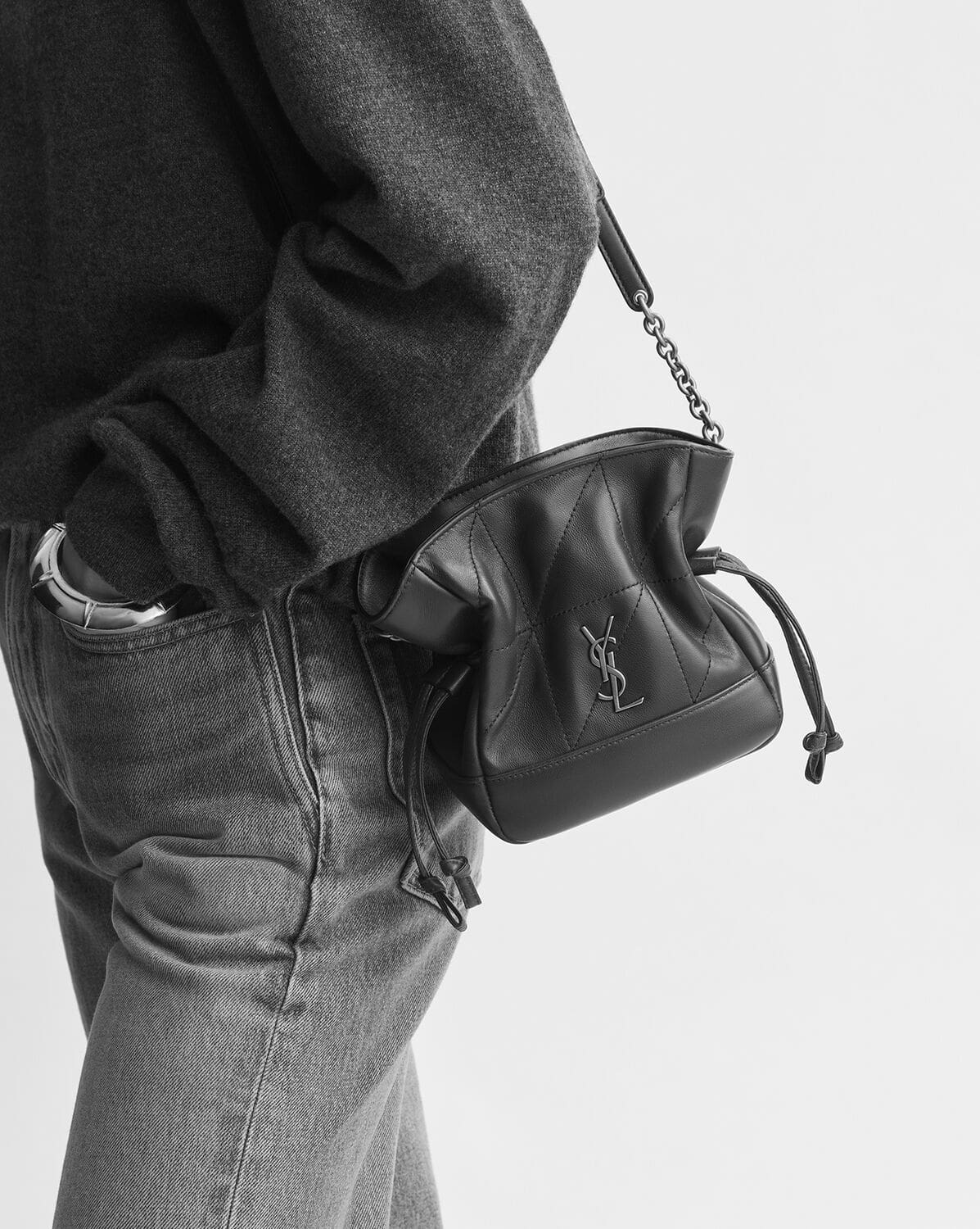 SAINT LAURENT JAMIE mini shoulder pouch in lambskin