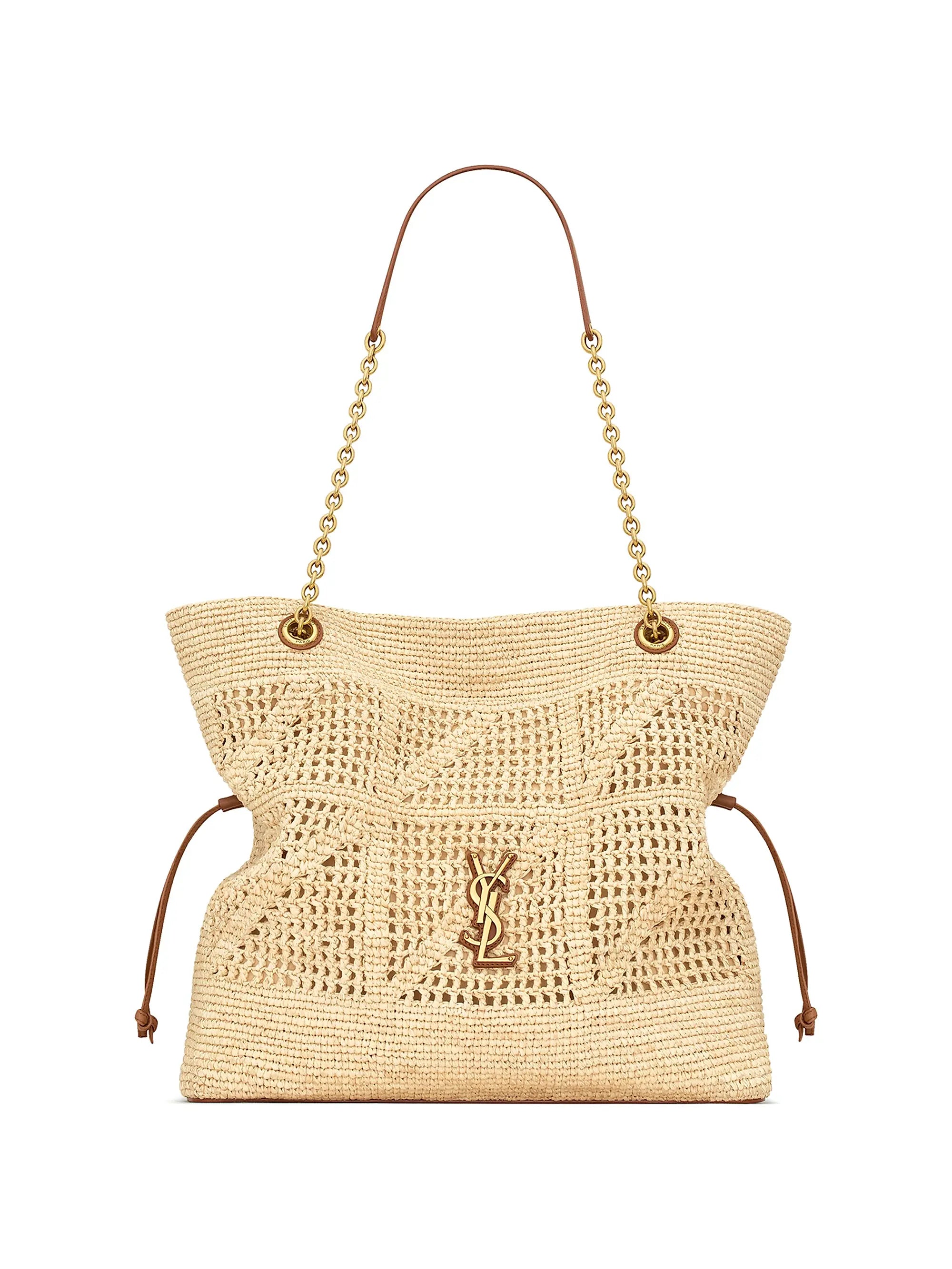Saint Laurent Jamie Shopping Tote Bag in Raffia