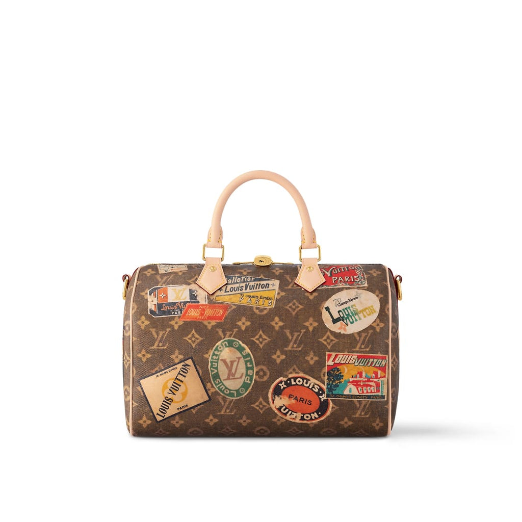 Louis Vuitton Monogram Hotel Labels Speedy Bandouliere 30