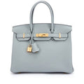 Hermès Bleu Glacier Togo Birkin 30 Gold Hardware