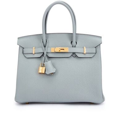 Hermès Bleu Glacier Togo Birkin 30 Gold Hardware