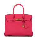 Hermès Rose Extreme Taurillon Clemence Birkin 30cm Gold Hardware