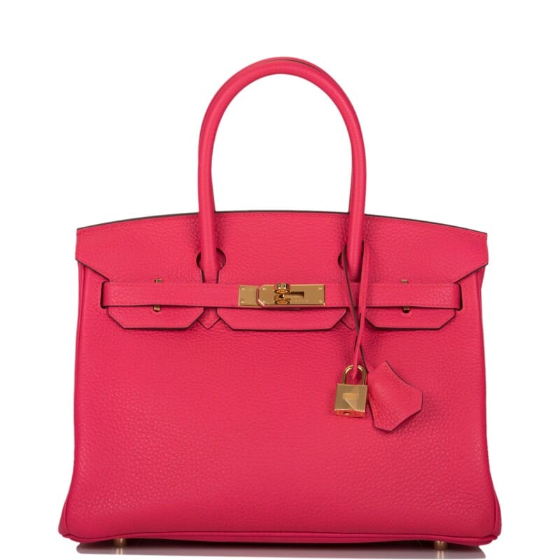 Hermès Rose Extreme Taurillon Clemence Birkin 30cm Gold Hardware
