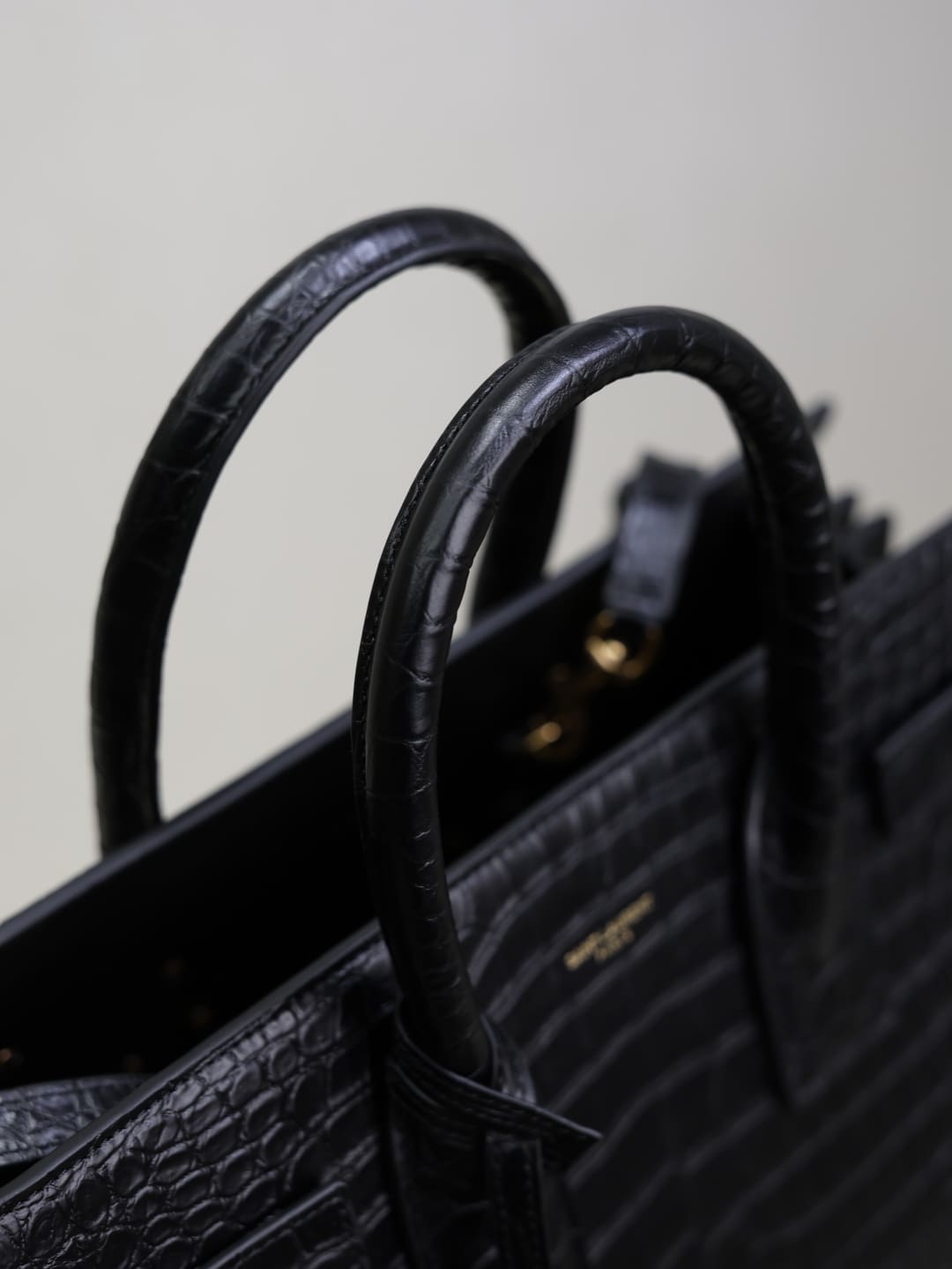 Saint Laurent Classic Sac De Jour Nano In Embossed Crocodile Shi