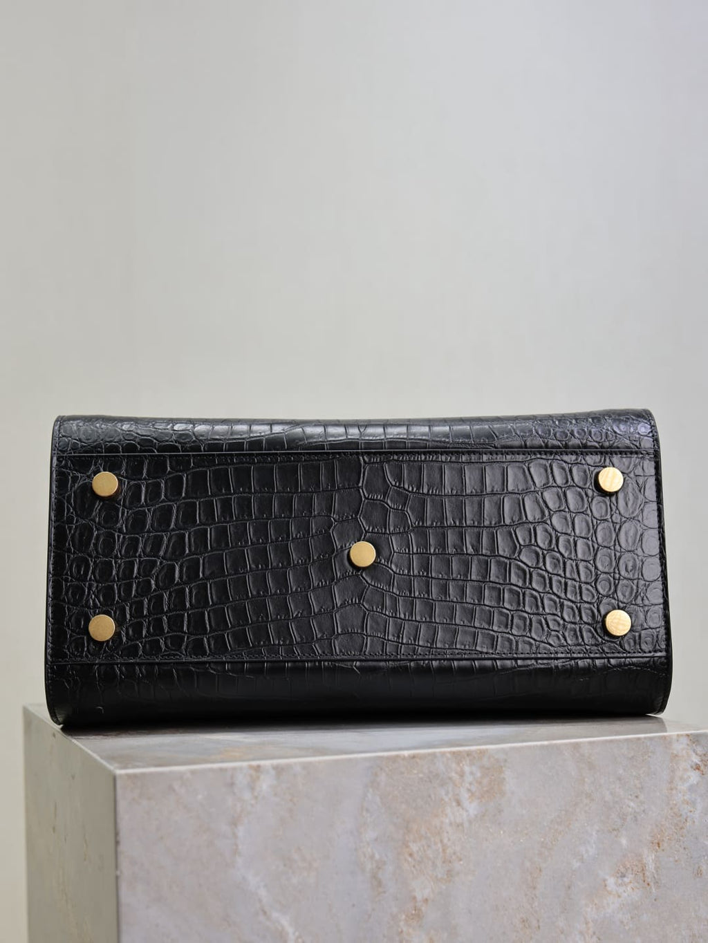 Saint Laurent Classic Sac De Jour Nano In Embossed Crocodile Shi