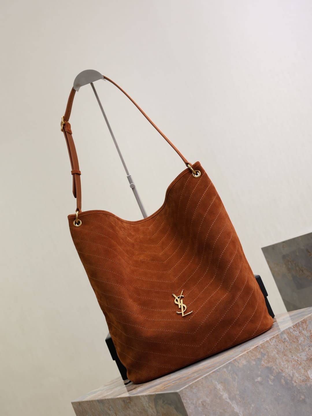 SAINT LAURENT NIKI supple bucket in suede