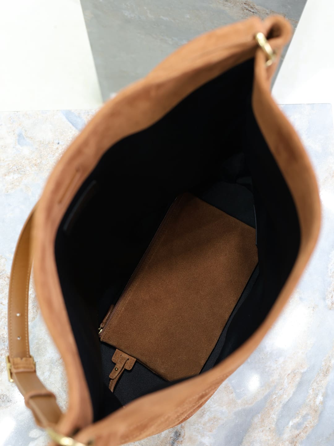 SAINT LAURENT NIKI supple bucket in suede