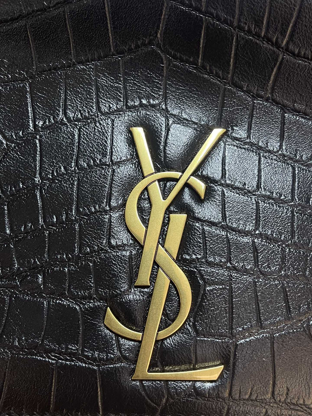 [Master Quality]Saint Laurent Medium Double-Sided Lettering Kate  in Calfskin and Crocodile-Embossed Suede